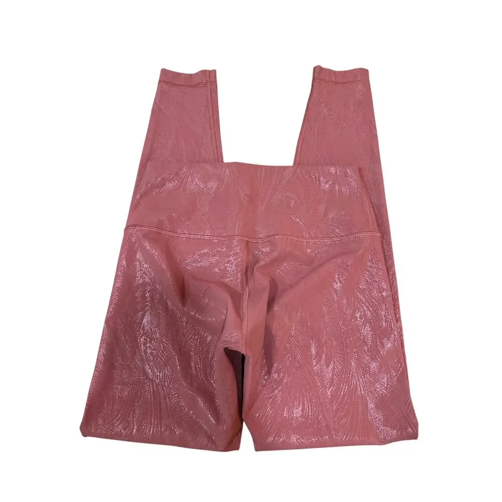 Lululemon Wunder Under High Rise Tight Shine Soft Cranberry Pink Foil Size 6